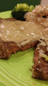well rested steak with sauce